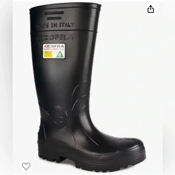 Cofra Waterproof Black Polyurethane Rubber Steel Cap Boots Size  9 - Picture 1 of 9